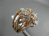 ESTATE LARGE 1.56CT DIAMOND 18KT ROSE GOLD 3D MULTI ROW CRISS CROSS FLOWER RING