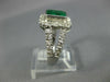 LARGE 2.10CT DIAMOND & AAA EMERALD 14K WHITE GOLD 3D SQUARE HALO ENGAGEMENT RING