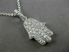 ESTATE .70CT DIAMOND 14KT WHITE GOLD CHAMSA HAND OF GOD FLOATING PENDANT #24469