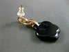 ESTATE LARGE .30CT DIAMOND & AAA ONYX 14K ROSE GOLD FLOWER STAR HANGING EARRINGS