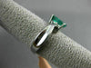 ESTATE 1.48CT DIAMOND & AAA EMERALD 14KT WHITE GOLD 3D 3 STONE ENGAGEMENT RING