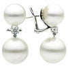 EXTRA LARGE .62CT DIAMOND & AAA SOUTH SEA PEARL 18KT WHITE GOLD HANGING EARRINGS