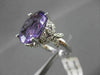 ESTATE LARGE 7.73CTW DIAMOND & AAA AMETHYST 14KT WHITE 3D FLORAL COCKTAIL RING