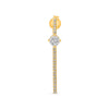 .97CT DIAMOND 14KT YELLOW GOLD 3D CLASSIC ROUND SOLITAIRE BAR HANGING EARRINGS