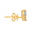 .81CT DIAMOND 14K YELLOW GOLD OVAL PEAR & MARQUISE 3 STONE CLUSTER STUD EARRINGS