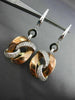 ESTATE LARGE .50CT DIAMOND 14KT WHITE & ROSE GOLD 3D LOVE KNOT HANGING EARRINGS