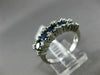 ESTATE WIDE 1.92CT DIAMOND & SAPPHIRE 14K WHITE GOLD 3D 5 STONE ANNIVERSARY RING