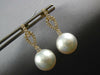 1.28CT DIAMOND & AAA SOUTH SEA PEARL 18KT YELLOW GOLD TEAR DROP HANGING EARRINGS