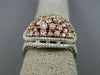 ESTATE LARGE 2.29CT PINK & WHITE DIAMOND 18KT 2 TONE GOLD MULTI SHAPE OVAL RING
