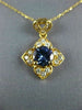 ESTATE 1.50CT DIAMOND & AAA TANZANITE 14KT YELLOW GOLD HEART FLOWER PENDANT #398