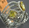 ESTATE LARGE 1.96CT WHITE & FANCY YELLOW DIAMOND 18K TWO TONE GOLD LEAF RING