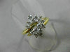 ESTATE LARGE .86CT DIAMOND 14KT WHITE & YELLOW GOLD CLUSTER COCKTAIL RING #19219