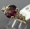 ESTATE 1.75CT DIAMOND & AAA RHODOLITE 14KT ROSE GOLD 3D OVAL ENGAGEMENT RING