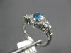 ESTATE .85CT DIAMOND & AAA BLUE TOPAZ 14KT ROSE GOLD 3D FLOWER FILIGREE FUN RING