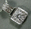 ANTIQUE .45CT DIAMOND 14KT WHITE GOLD 3D SQUARE CLUSTER FILIGREE PENDANT #15024