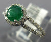 1.04CT DIAMOND & AAA EMERALD 14KT WHITE GOLD ROUND CLASSIC HALO ENGAGEMENT RING