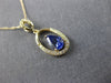 ESTATE .52CT DIAMOND & AAA TANZANITE 14KT YELLOW GOLD CLASSIC TEAR DROP PENDANT