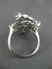 ANTIQUE LARGE 2.85CT OLD MINE ROUND DIAMOND 14KT WHITE GOLD FILIGREE RING #21231