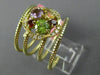LARGE 2.40CT DIAMOND & AAA MULTI GEM 14KT YELLOW GOLD FLEXIBLE FLOWER SNAKE RING