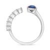 2.36CT DIAMOND & AAA SAPPHIRE 18KT WHITE GOLD EMERALD CUT SOLITAIRE TENSION RING