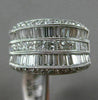 ESTATE WIDE 2.96CT MULTI SHAPE DIAMOND 18KT WHITE GOLD MILGRAIN ANNIVERSARY RING