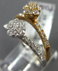 ESTATE .84CT DIAMOND 18KT WHITE & ROSE GOLD CLUSTER DOUBLE FLOWER STACKABLE RING
