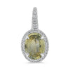 3.98CT DIAMOND & AAA YELLOW SAPPHIRE 14KT WHITE GOLD OVAL HALO HANGING EARRINGS