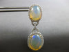 EXTRA LARGE 15.87CT DIAMOND & AAA AUSTRALIAN OPAL 14KT WHITE GOLD OVAL EARRINGS