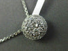 ESTATE .54CT DIAMOND 18KT WHITE GOLD 3D CLUSTER ROUND HALO FLOATING PENDANT 9mm