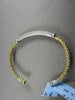 ESTATE FILIGREE 1.0CT MESH DIAMOND 14KT WHITE & YELLOW GOLD BANGLE BRACELET