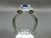 LARGE 2.46CT DIAMOND & AAA CUSHION CUT TANZANITE 14KT WHITE GOLD ENGAGEMENT RING