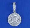 0.55CT DIAMOND 18KT WHITE GOLD ROUND & BAGUETTE CLUSTER INVISIBLE FLOWER PENDANT