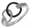 ESTATE .32CT WHITE & BLACK DIAMOND 14KT WHITE GOLD CIRCLE OF LIFE LOVE KNOT RING