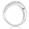 ESTATE WIDE 1.14CT DIAMOND 14KT WHITE GOLD 3D CRISS CROSS LOVE ANNIVERSARY RING