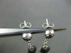 ESTATE LONG .12CT DIAMOND 14K WHITE & BLACK GOLD 3D HAMMER LOOK HANGING EARRINGS