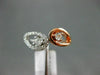 ESTATE .50CT ROUND DIAMOND 14KT WHITE & ROSE GOLD 3D CRISS CROSS LOVE FUN RING