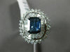 ESTATE LARGE 3.54CT DIAMOND EXTRA FACET SAPPHIRE 18KT WHITE GOLD ENGAGEMENT RING