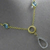 ESTATE 5.03CT DIAMOND & BLUE TOPAZ 14KT WHITE & YELLOW GOLD DROP LARIAT NECKLACE