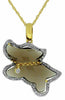 ESTATE 1.20CT DIAMOND & AAA SMOKY TOPAZ 14K YELLOW GOLD 3D BUTTERFLY FUN PENDANT