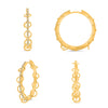 .18CT DIAMOND 14KT YELLOW GOLD 3D MULTI CIRCULAR FLOATING HOOP HANGING EARRINGS