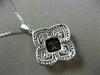 ESTATE 2.83CT WHITE & BLACK DIAMOND & GARNET 14K 2 TONE GOLD OPEN SQUARE PENDANT