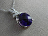 ESTATE 2.39CT DIAMOND & AAA AMETHYST 14K WHITE GOLD 3D OVAL BOW FLOATING PENDANT