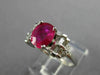 ESTATE 1.87CT DIAMOND & AAA RUBY 14KT WHITE GOLD ENGAGEMENT RING #26447