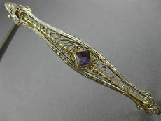 ANTIQUE .30CT AAA AMETHYST 14K 2 TONE GOLD HANDCRAFTED FILIGREE PIN BROOCH 26093