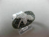 ESTATE 1.64CT WHITE & BLACK DIAMOND 14KT WHITE GOLD 3D PAVE BUTTERFLY LOVE RING