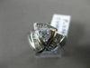 ESTATE WIDE .63CT DIAMOND 14K WHITE GOLD 3D TRIANGULAR ENGAGEMENT RING 13mm WIDE