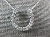 ESTATE LARGE .36CT DIAMOND 14KT WHITE GOLD HORSE SHOE LUCKY FUN PENDANT #26968