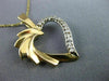 ESTATE .15CT DIAMOND 14KT WHITE & YELLOW GOLD CLASSIC OPEN HEART PENDANT #20162