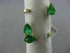 ESTATE LARGE 1.40CT DIAMOND & AAA EMERALD 14KT YELLOW GOLD DOUBLE PEAR FUN RING