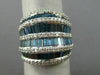 ESTATE MASSIVE 5.05CT ROUND & BAGUETTE WHITE & BLUE DIAMOND 14KT WHITE GOLD RING